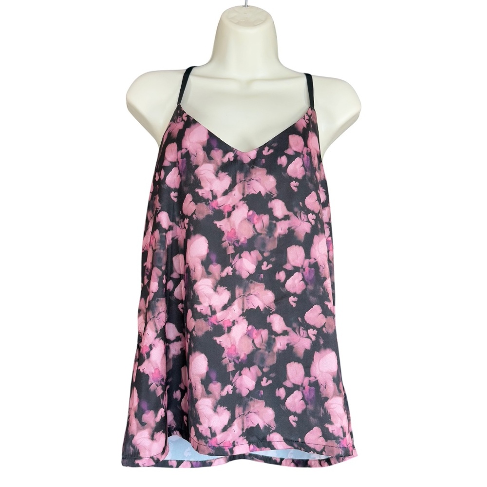 Ted Baker London Pink Floral Satin Camisole Top nwot gorgeous lace back